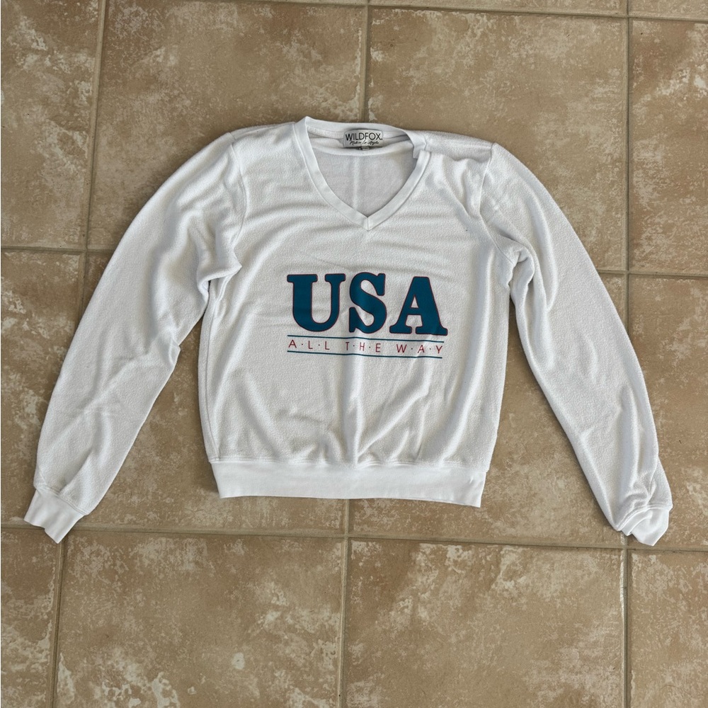 White USA Long-Sleeve